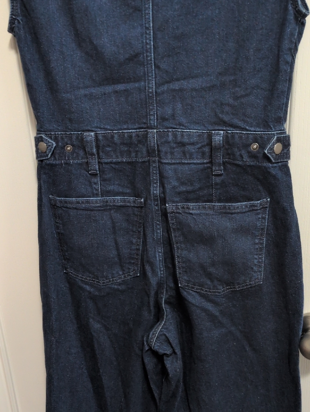 Dark Wash Denim Jumpsuit - Picture 4 of 7